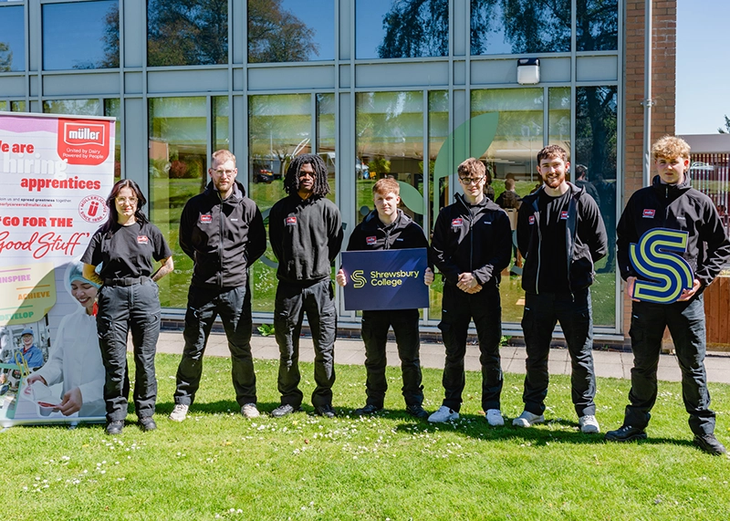 Seven apprentices form Müller at Shrewsbury College London Road Campus