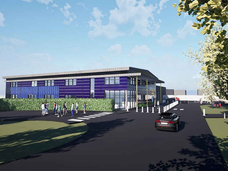 Architect drawing of the Construction Skills Centre at Shrewsbury College